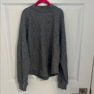 Gray Waffle Knit Sweater
